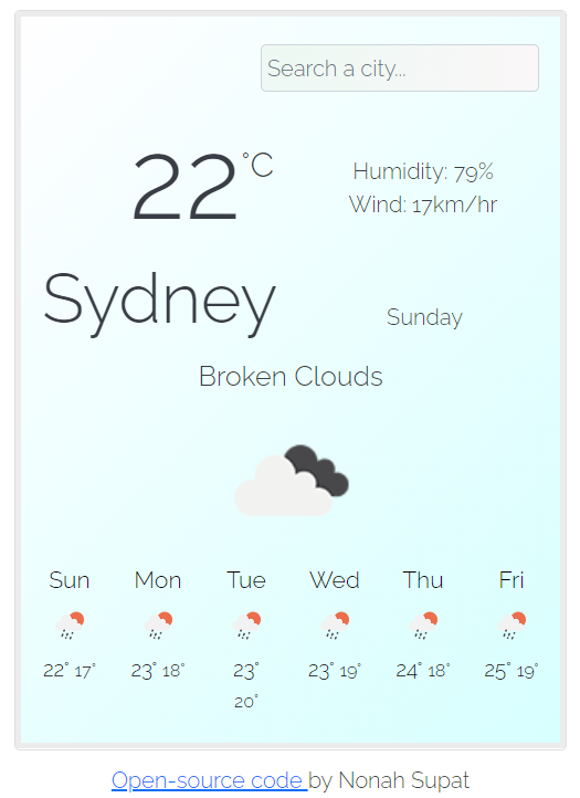 weather forecast project preview